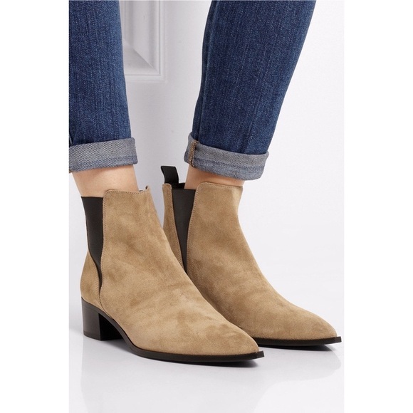 Acne Studios Jensen Suede Ankle Boots Tan Beige | Size 38 / 7.5 - Picture 2 of 16